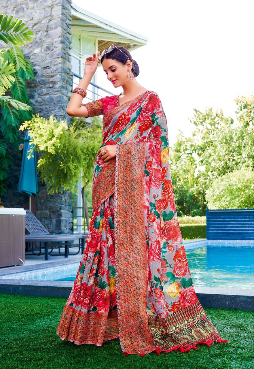 Siddharth Digital Meera 1 Fancy Ethnic Wear Wholesale Cotton Sarees
